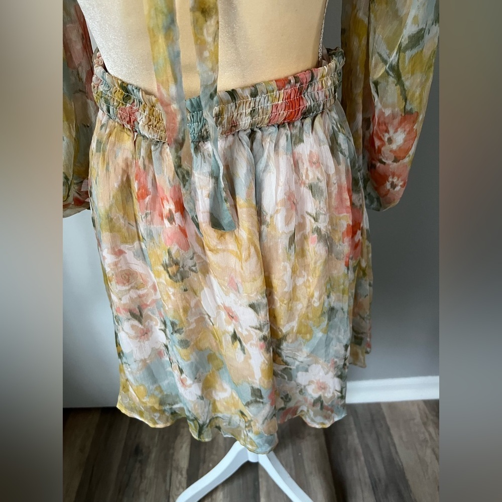 NWT All About May Woman’s Pastel Sheer Lightweight Boho Polyester Dress Size 6 - Picture 12 of 16